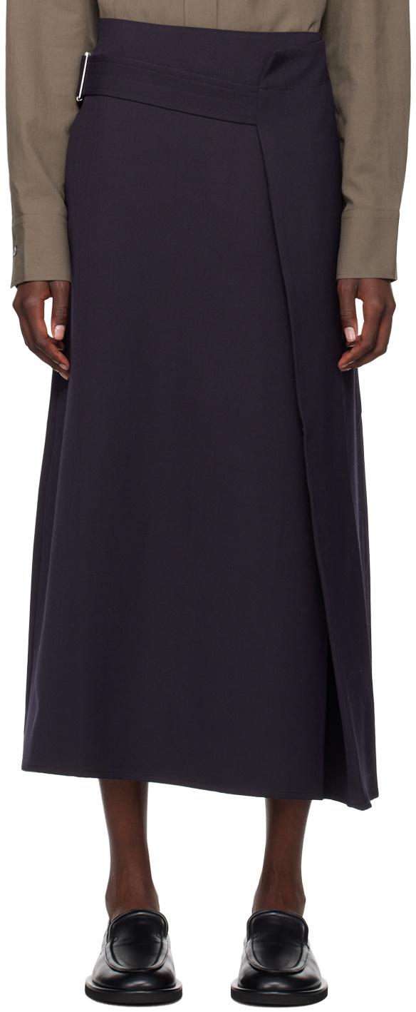 Studio Nicholson Black Naye Midi Skirt Studio Nicholson