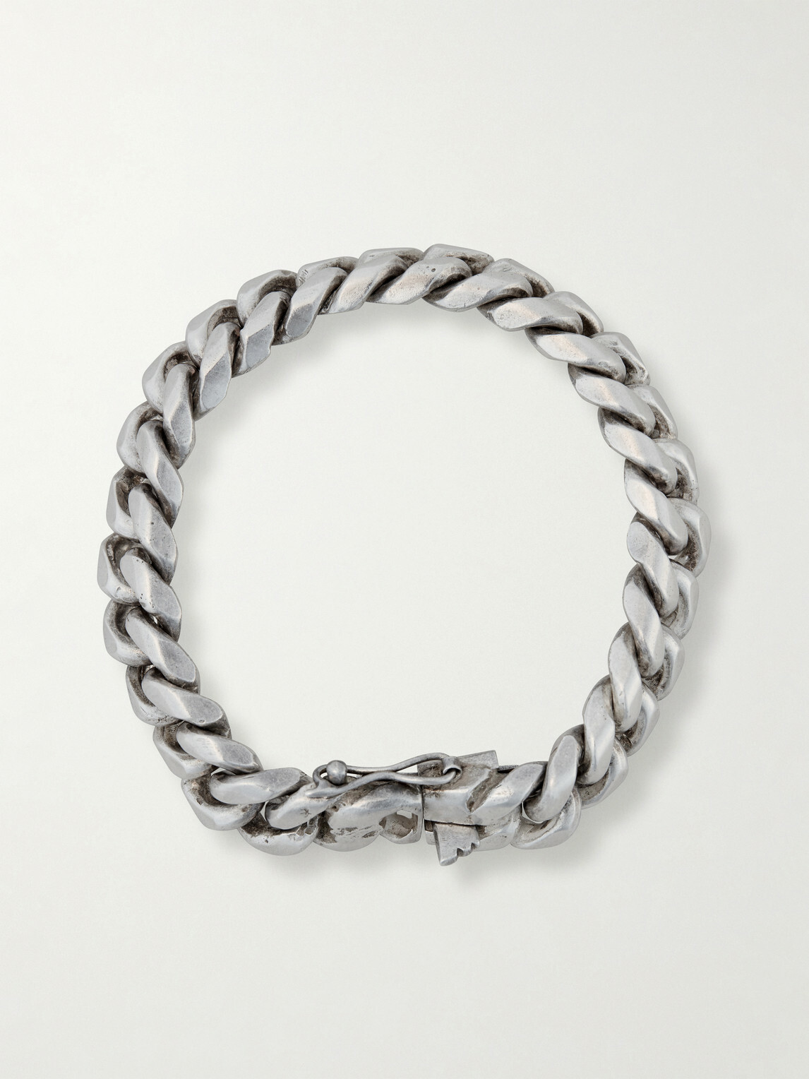 FOUNDWELL - Vintage Heavy Curb 1990s Sterling Silver Bracelet - Silver