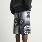 Casablanca Men's Pearlescent Monogram Denim Shorts in Blue