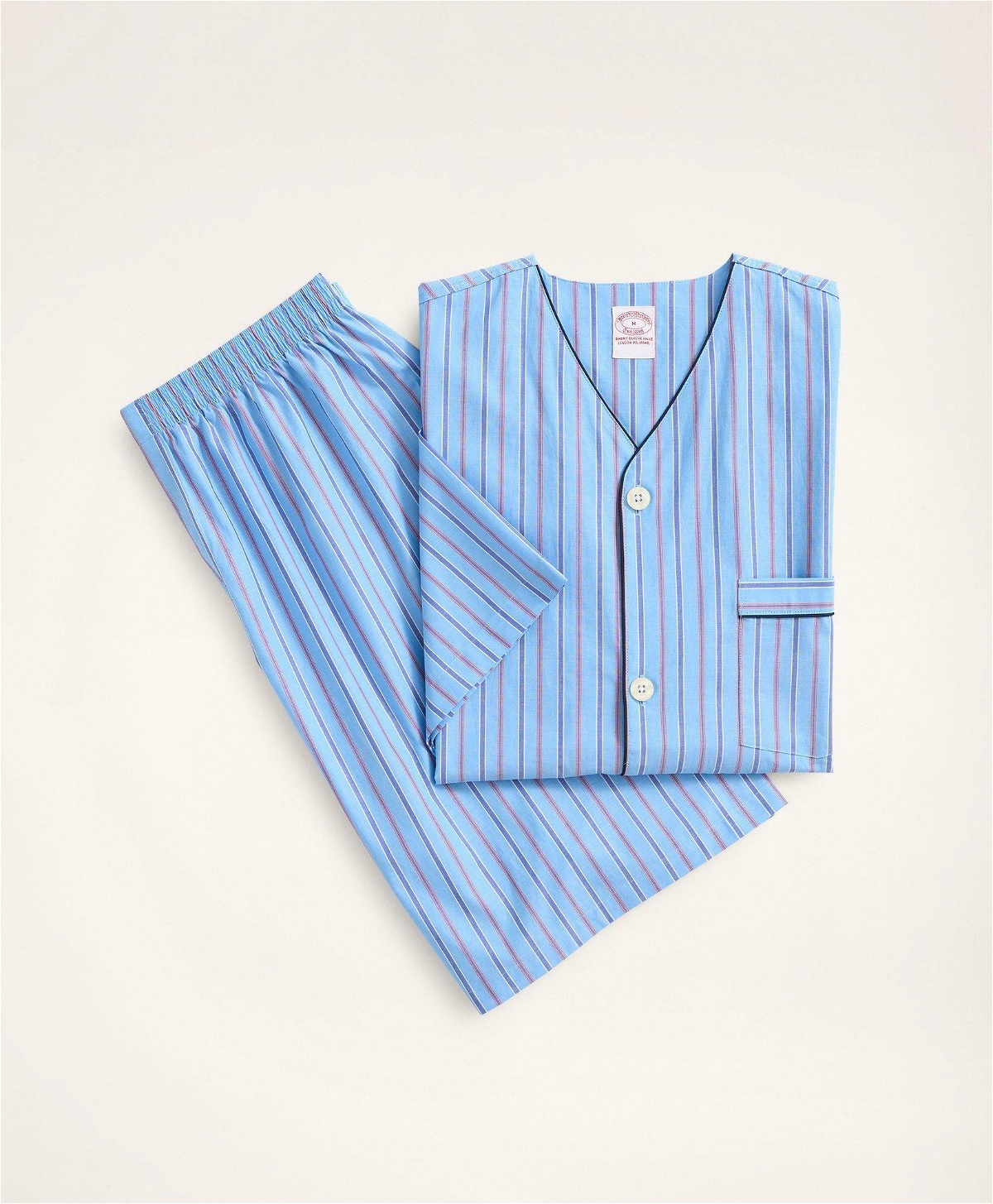 Photo: Brooks Brothers Men's Framed Stripe Short Pajamas | Light Blue
