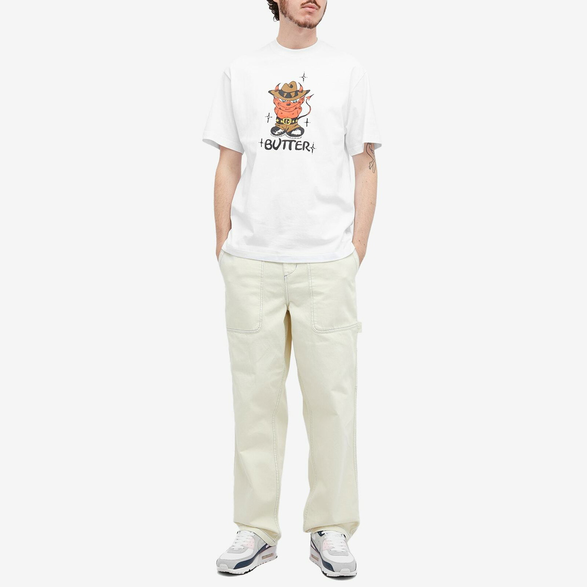 Butter Goods Men's Devil T-Shirt in White Butter Goods