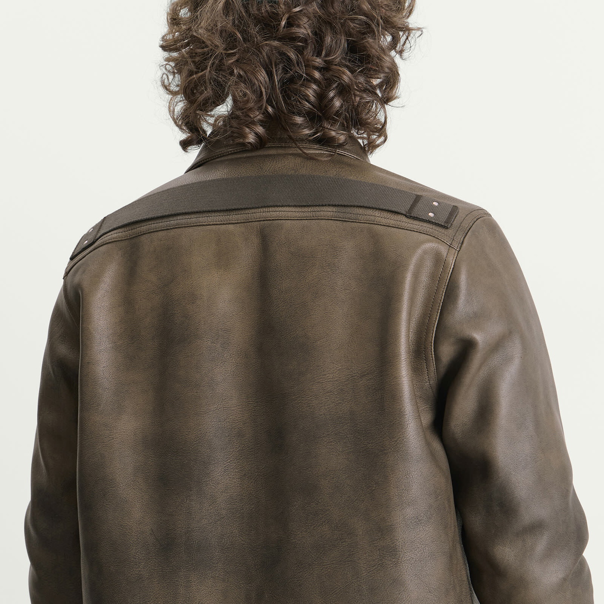Rick Owens Men's Buttoned Leather Brad Jacket in Washed Black
