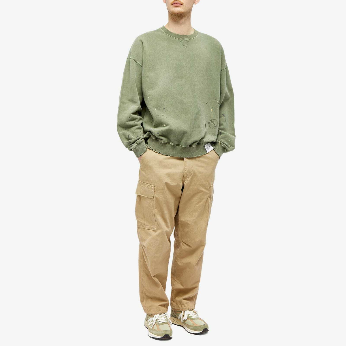 トップス NEIGHBORHOOD DAMAGE CREW SWEATER Neighborhood Men's Damage Crew Sweater in Black Neighborhood