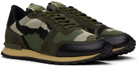 Valentino Garavani Khaki Camouflage Rockrunner Sneakers