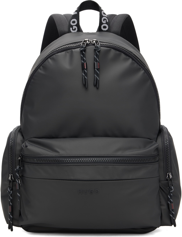 Photo: Hugo Black Coated Canvas Backpack