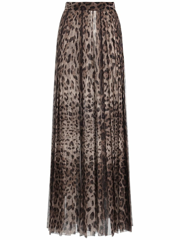 Photo: DOLCE & GABBANA - Leopard Print Wide Chiffon Pants