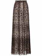 DOLCE & GABBANA - Leopard Print Wide Chiffon Pants