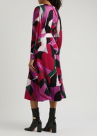 Diane Von Furstenberg Abel Belted Printed Satin Midi Dress Multicoloured