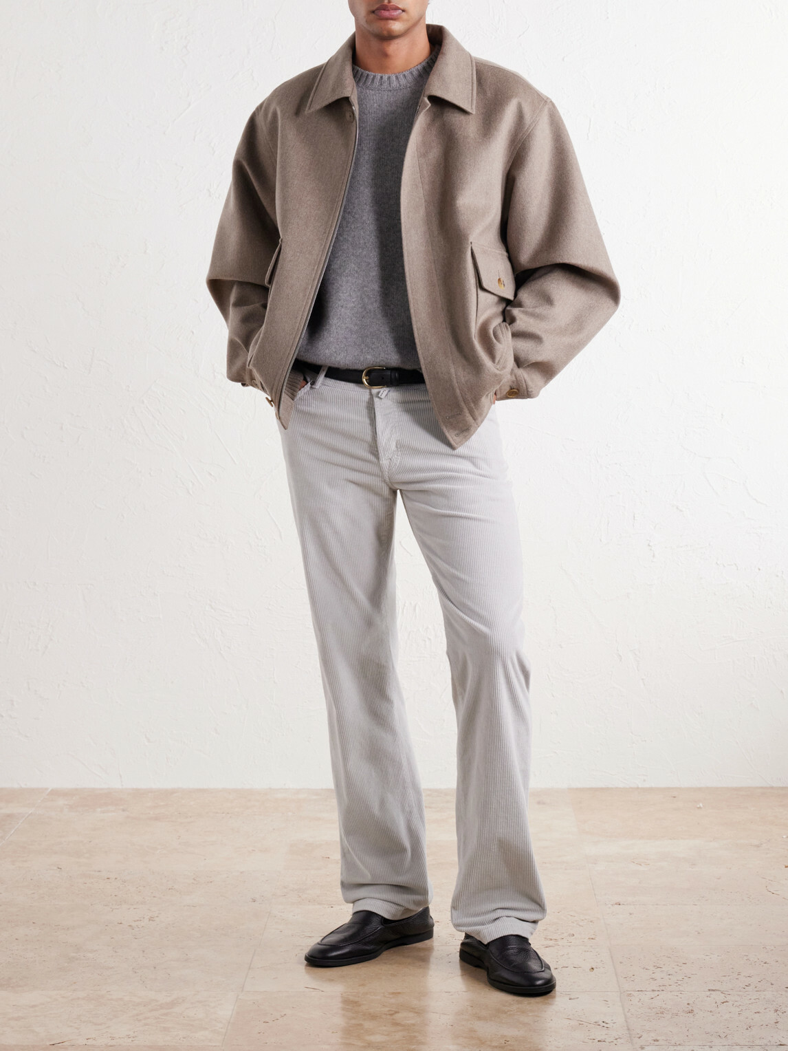 Kiton - Straight-Leg Cotton-Blend Corduroy Trousers - Neutrals