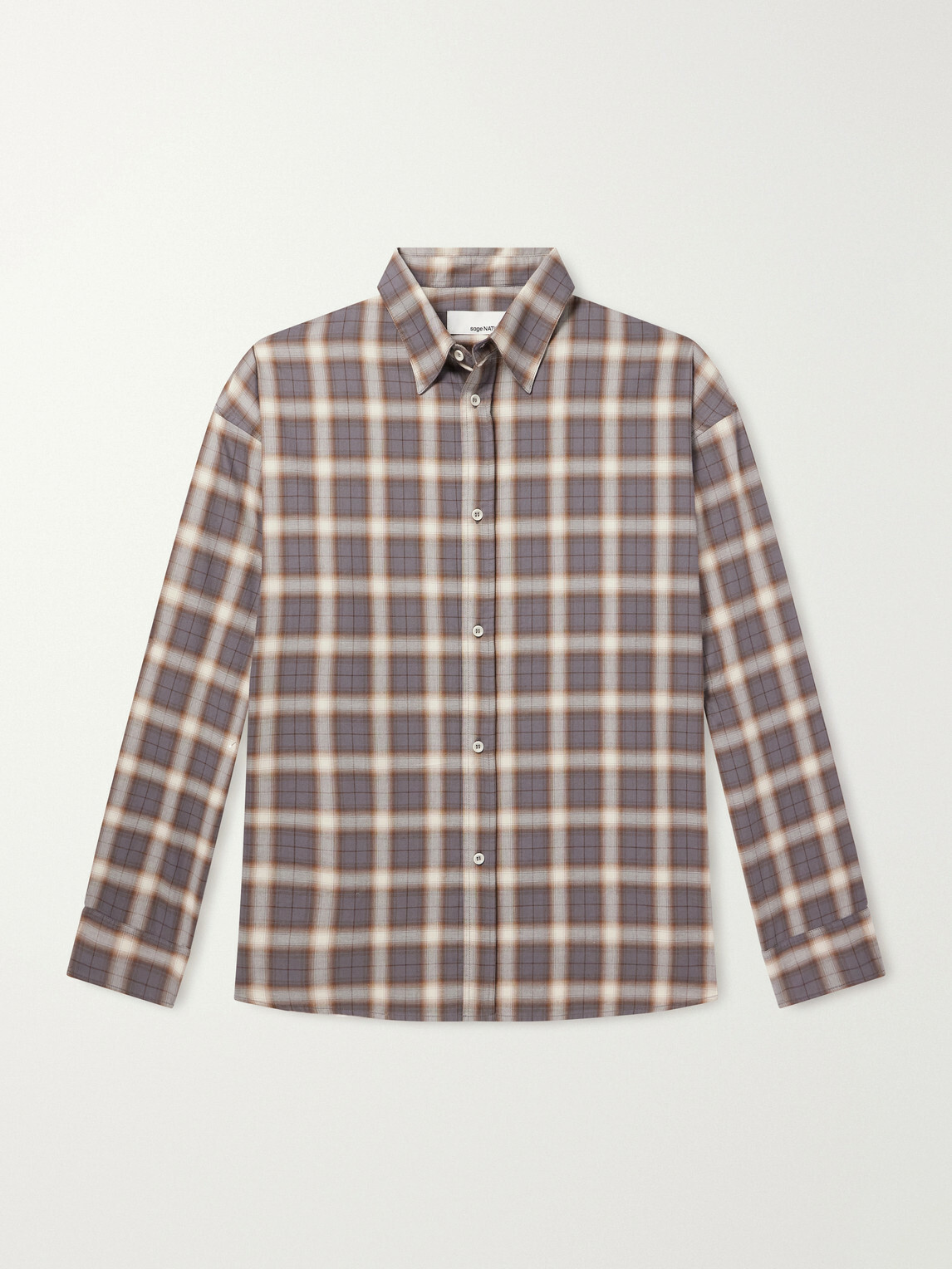 SAGE NATION - Chisholm Checked Flannel Shirt - Brown