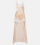 Magda Butrym Lace-trimmed silk satin slip dress