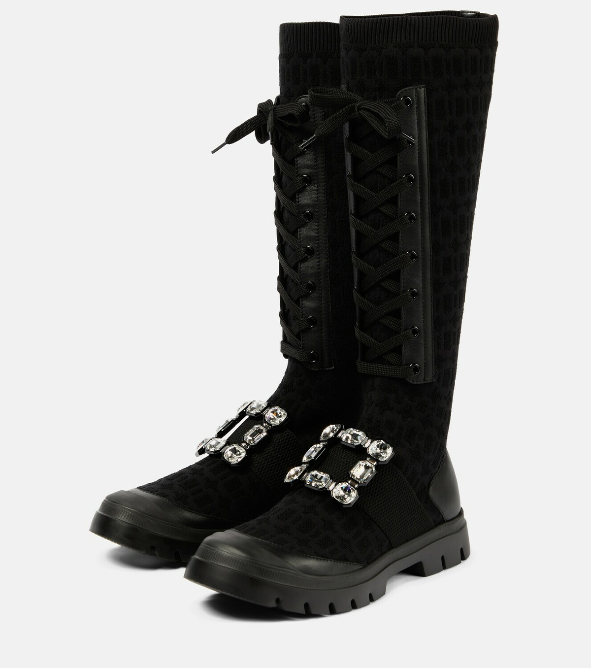 Roger Vivier Walky Viv' embellished lace-up boots Roger Vivier Roger Vivier Walky Viv' embellished lace-up boots Roger Vivier