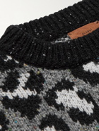 Alanui - Leopard-Jacquard Wool-Blend Sweater - Gray