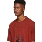 Y-3 Red Stacked Logo T-Shirt