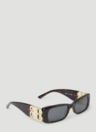Balenciaga - Dynasty Rectangle Sunglasses in Brown