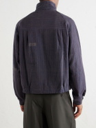 Kardo - Stanley Embroidered Pinstriped Cotton Bomber Jacket - Blue