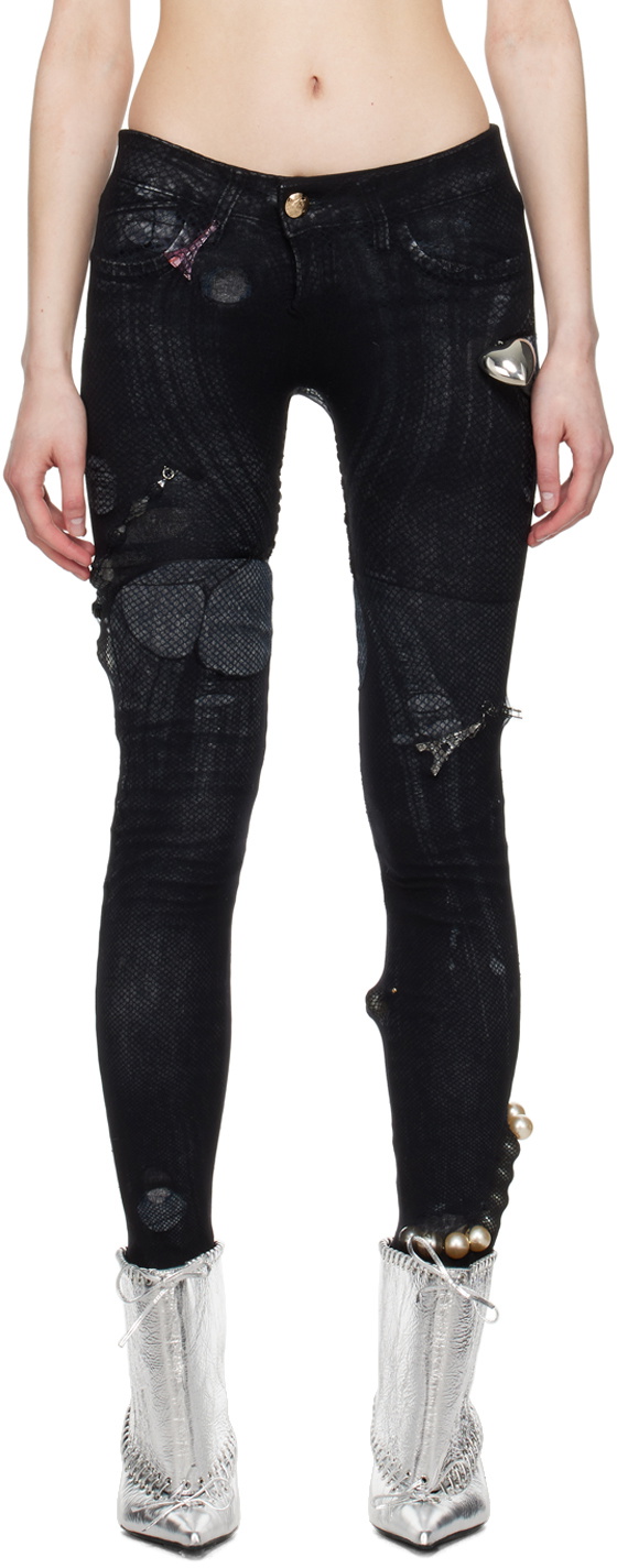 ALL-IN Black Jewelry Tights Jeans