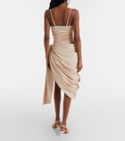 Chloé Bow-detail cotton poplin midi skirt