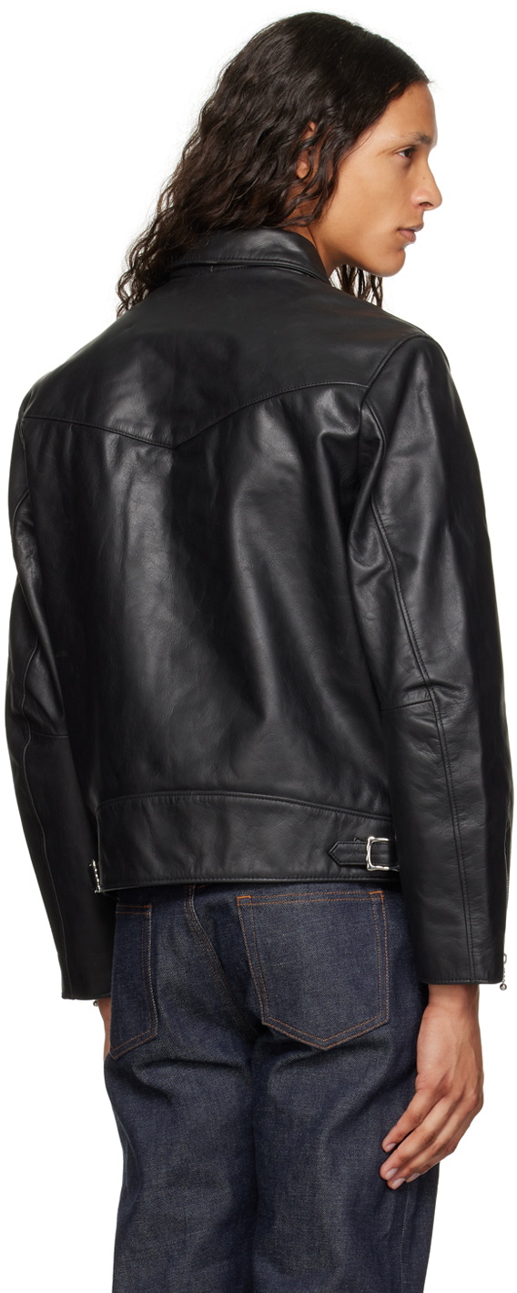 Nudie Jeans Black Eddy Rider Leather Jacket Nudie Jeans Co