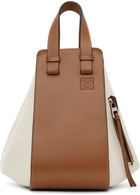 Loewe Off-White & Tan Small Hammock Bag