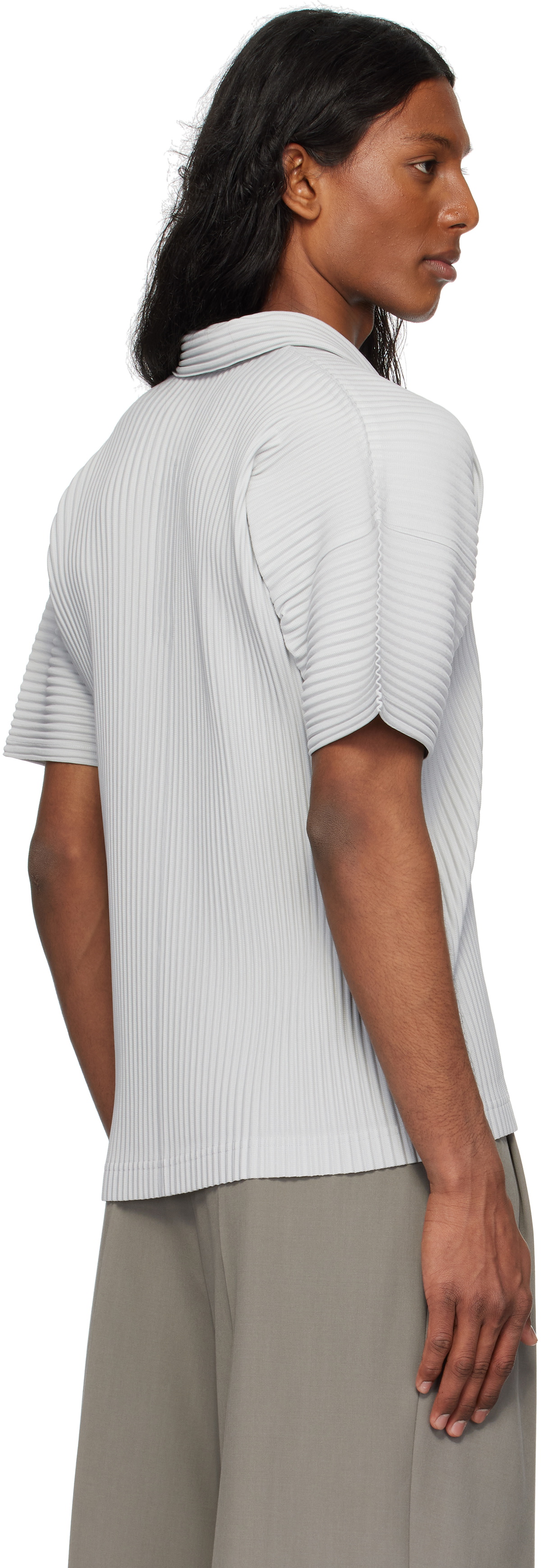 HOMME PLISSÉ ISSEY MIYAKE Gray Basics Polo Homme Plisse HOMME PLISSÉ ISSEY MIYAKE Gray Basics Polo Homme Plisse