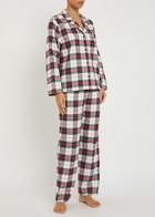 Eberjey Plaid Flannel Pyjama set White And Red