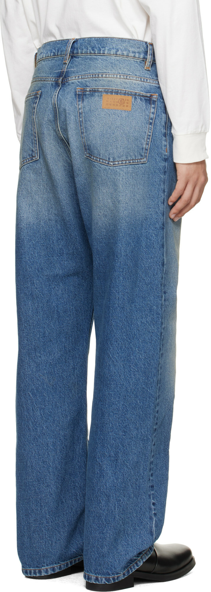 MM6 Maison Margiela Blue Straight-Leg Jeans