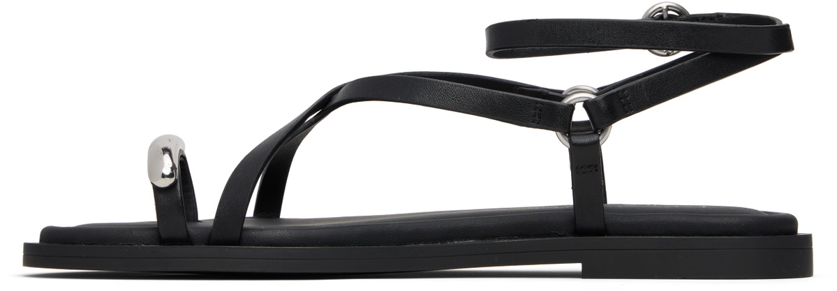 rag & bone Black Geo Toe Ring Sandals