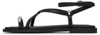 rag & bone Black Geo Toe Ring Sandals