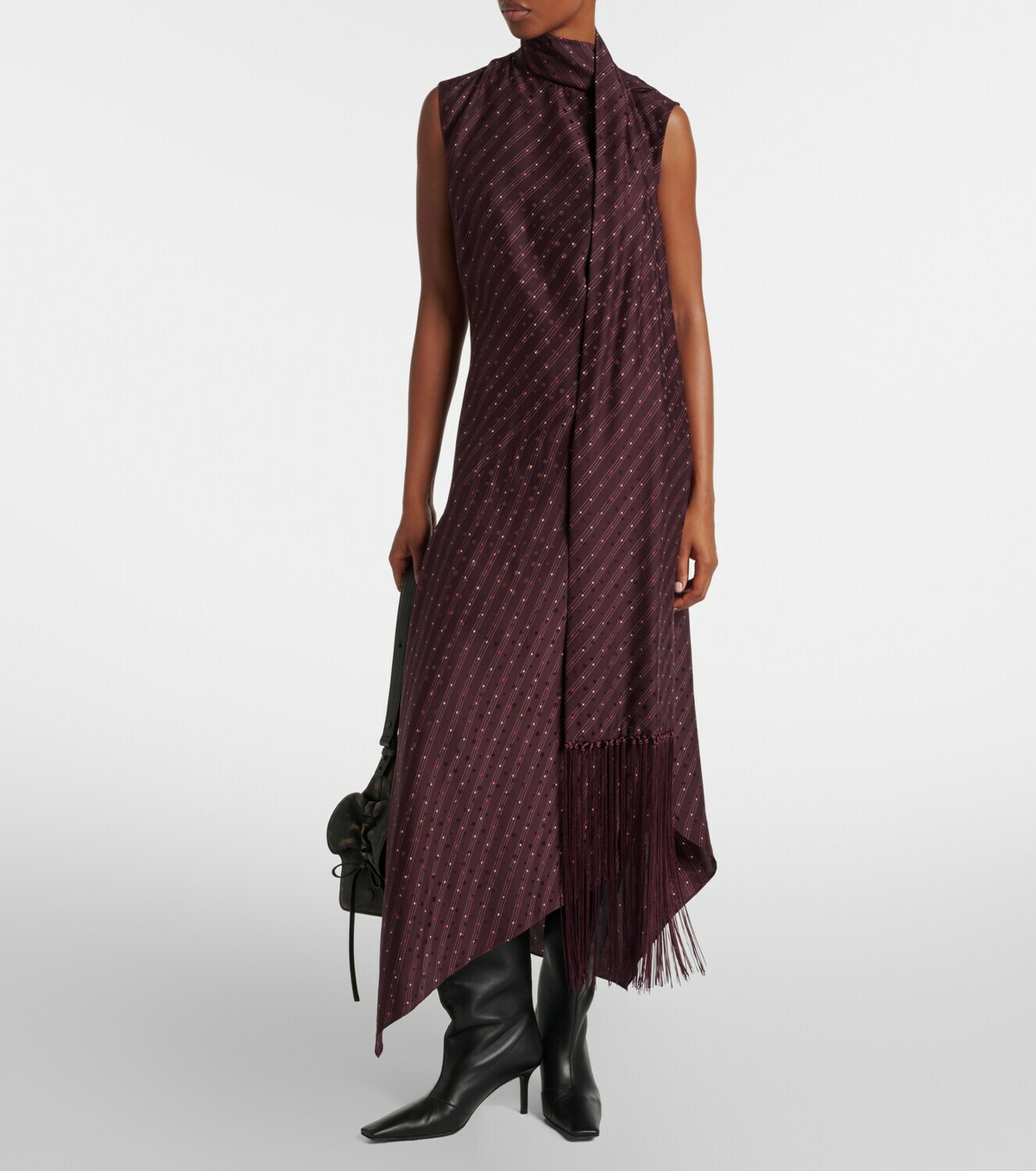 Acne Studios Dale asymmetric silk maxi dress