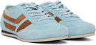 TOM FORD Blue Perforated Suede Brook Sneakers