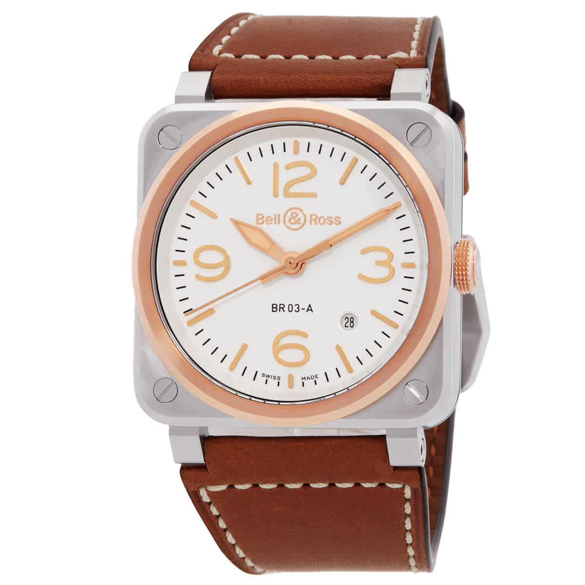 Bell and Ross BR 03 Automatic White Dial Mens Watch BR03A-WH-STPG/SCA