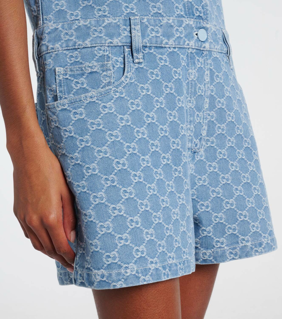 Gucci GG denim jacquard romper