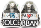 Dolce & Gabbana White Embroidery & Studs Portofino Sneakers