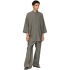 Fear of God Gray Cotton Wool Oxford Relaxed Short Sleeve Shirt