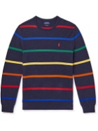 Polo Ralph Lauren - Logo-Embroidered Striped Pima Cotton-Piqué Sweater - Multi