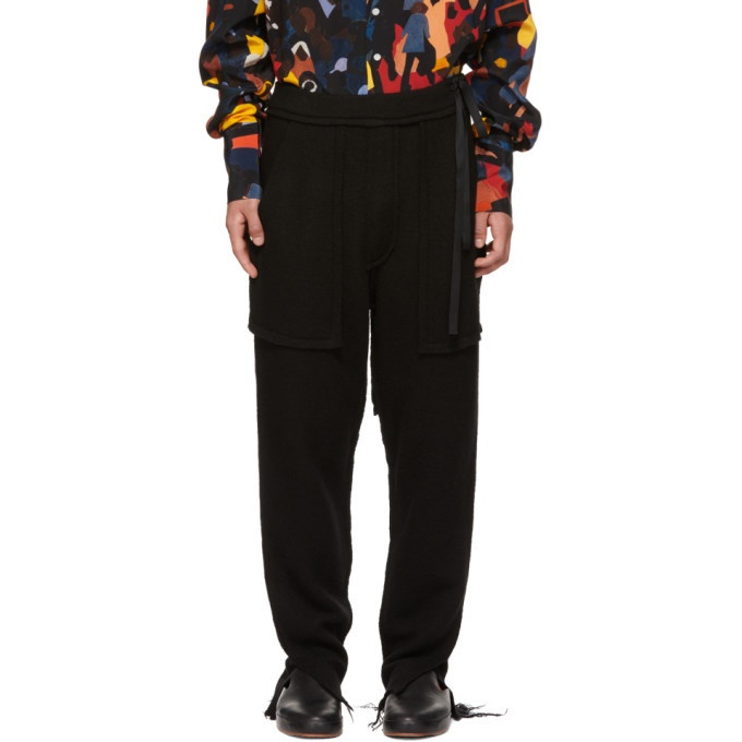 Photo: BED J.W. FORD Black Wool Easy Lounge Pants