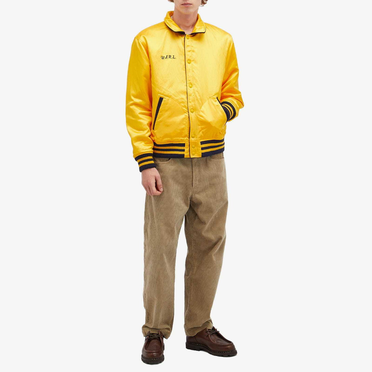 Polo Ralph Lauren Men's Reversible Varsity Jacket in Ink/Basic Gold
