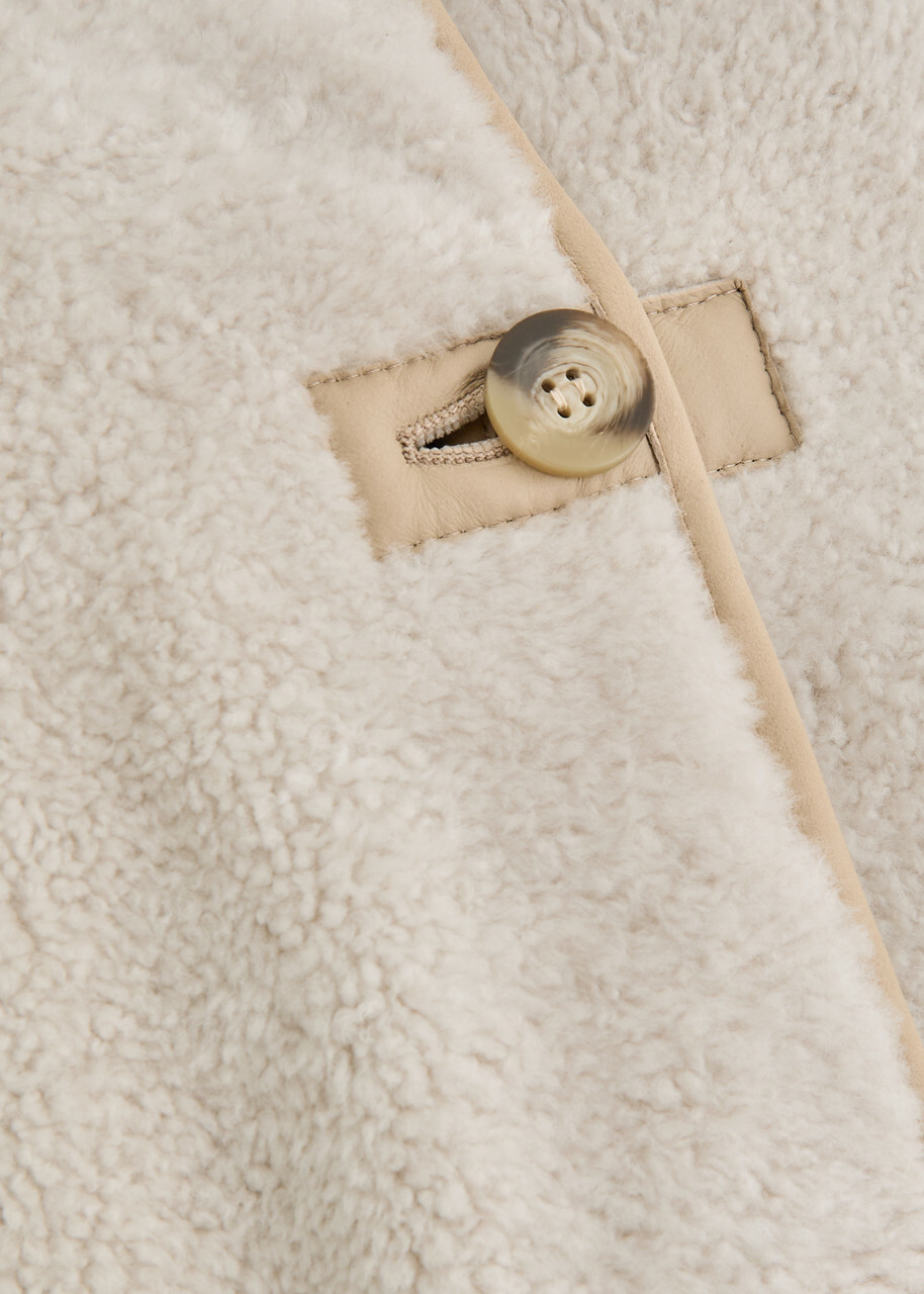 Arma Elina Reversible Shearling and Leather Jacket Ecru