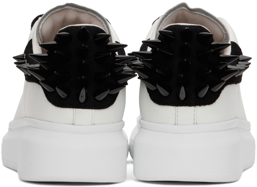 Alexander McQueen White & Black Spike Oversized Sneakers