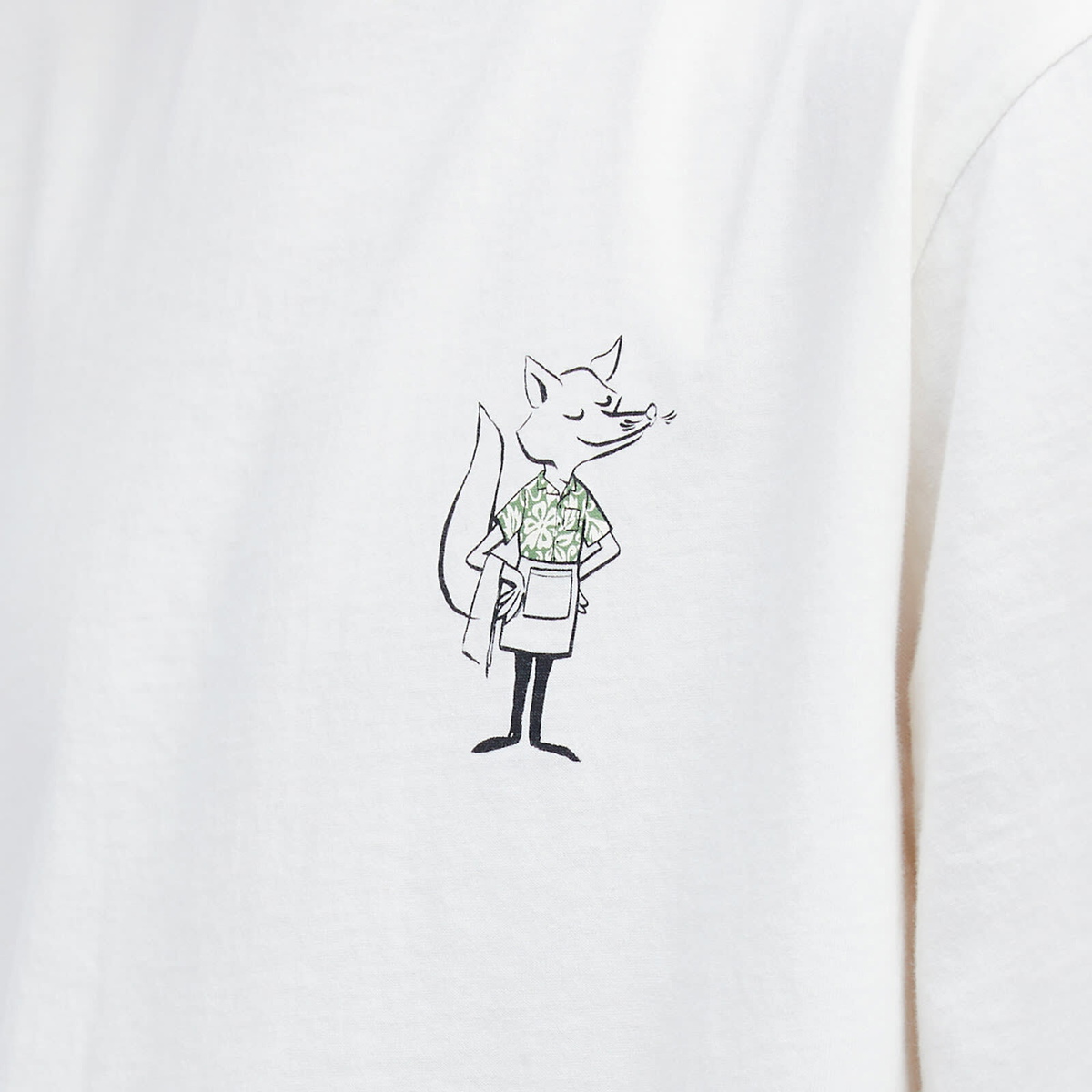 Cafe Kitsune Men's Café Kitsune Hawaiian Dressed Fox Relax T-Shirt in Tapioca