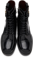 Dolce & Gabbana Black Branded Plate Boots