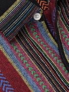 Monitaly - 50s Milano Camp-Collar Jacquard-Knit Cotton Shirt - Purple