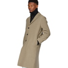 Harris Wharf London Brown Boiled Wool Overcoat