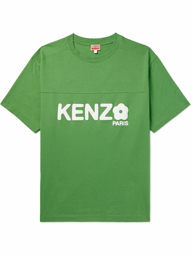 Photo: KENZO - Boke Flower 2.0 Logo-Print Cotton-Jersey T-Shirt - Green