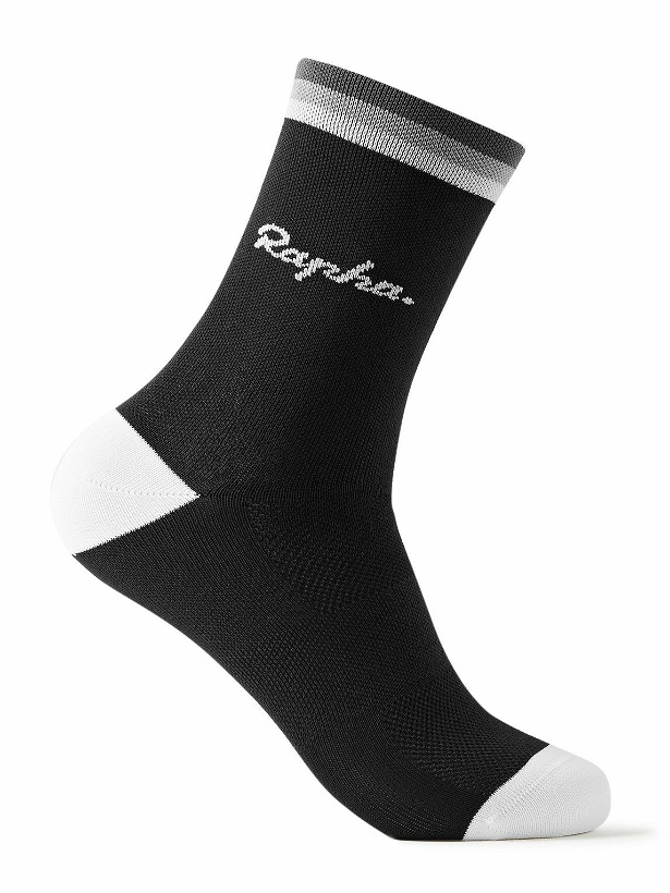 Photo: Rapha - Striped Logo-Intarsia Stretch-Knit Socks - Black