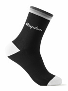 Rapha - Striped Logo-Intarsia Stretch-Knit Socks - Black