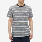 Albam Men's Heritage Stripe T-Shirt in Navy Stripe Tee