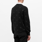 Alexander McQueen Men's Skull Intarsia Crew Knit in Black/Charcoal