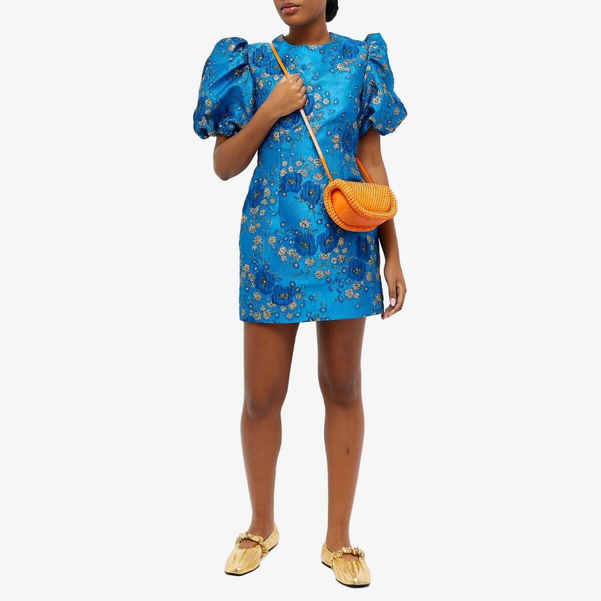 未着用 GANNI Jacquard OPEN BACK MINI DRESS Rent The Blue Jacquard Open Back Mini Dress By Ganni | Rites